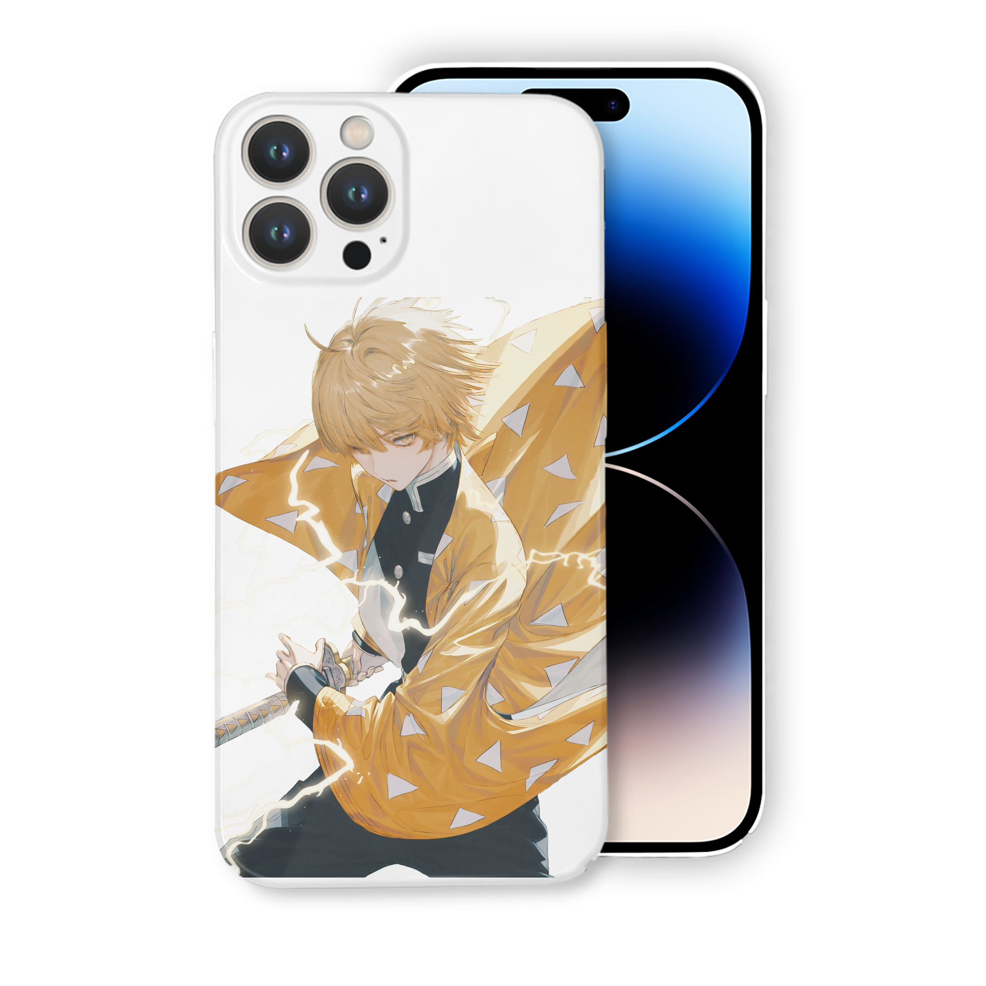 （画像用） 鬼滅の刃（きめつのやいば）我妻 善逸／あがつま ぜんいつ Agatsuma Zenitsu 【iPhone 14シリーズ対応】ハードケース